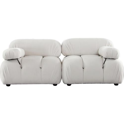 Paloma 2PC Modular 74 Inch Sofa in Light Cream Velvet - Furniture City (CA)l
