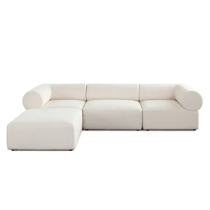 Zia 4PC Modular Reverisble Chaise Sectional in Light Camel Performance Velvet Fabric - Furniture City (CA)l