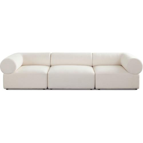 Zia 3PC Modular Sofa in Ivory Sherpa Fabric - Furniture City (CA)l