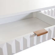 Spectrum 2-Drawer Solid Mango Wood Desk in White Finish w/ Gold Finished Iron Legs by Diamond Sofa - Furniture City (CA)l