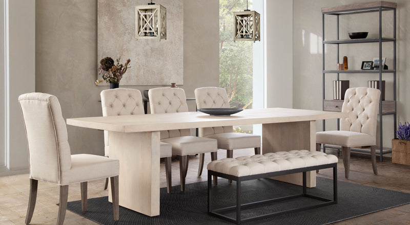 Sonoma 110" Solid Mango Wood Dining Table in Light Natural Grey Wash Finish by Diamond Sofa - Furniture City (CA)l