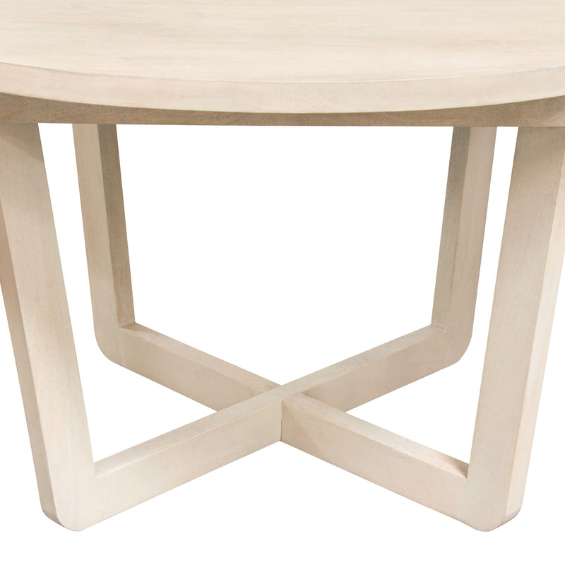 Solano 51" Round Solid Mango Wood Dining Table in Light Natural Grey Wash Finish by Diamond Sofa - Furniture City (CA)l