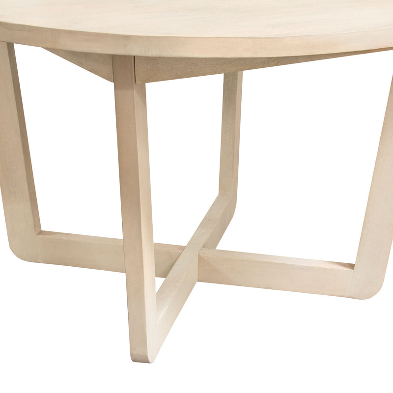 Solano 51" Round Solid Mango Wood Dining Table in Light Natural Grey Wash Finish by Diamond Sofa - Furniture City (CA)l