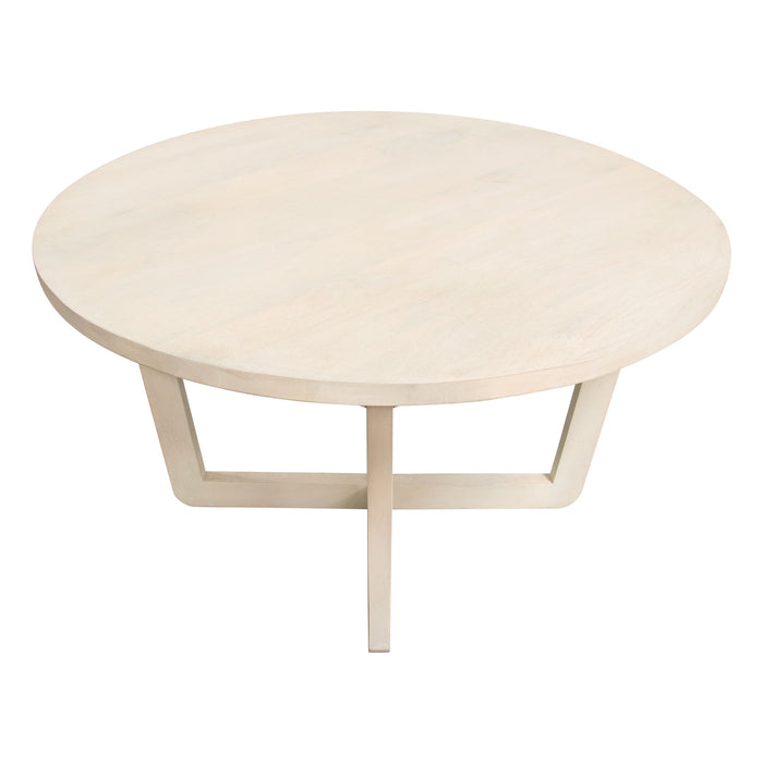 Solano 51" Round Solid Mango Wood Dining Table in Light Natural Grey Wash Finish by Diamond Sofa