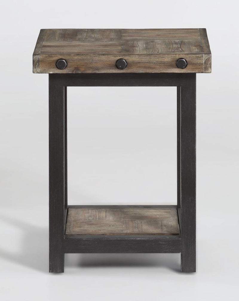 Flexsteel Carpenter Chairside Table in Rustic Gray - Furniture City (CA)l