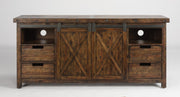 Flexsteel Carpenter Entertainment Base in Rustic Brown - Furniture City (CA)l