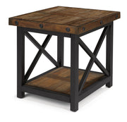 Flexsteel Carpenter Lamp Table in Rustic Brown - Furniture City (CA)l