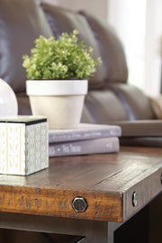 Flexsteel Carpenter Lamp Table in Rustic Brown - Furniture City (CA)l