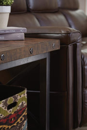 Flexsteel Carpenter Lamp Table in Rustic Brown - Furniture City (CA)l