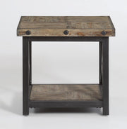 Flexsteel Carpenter Lamp Table in Rustic Gray - Furniture City (CA)l