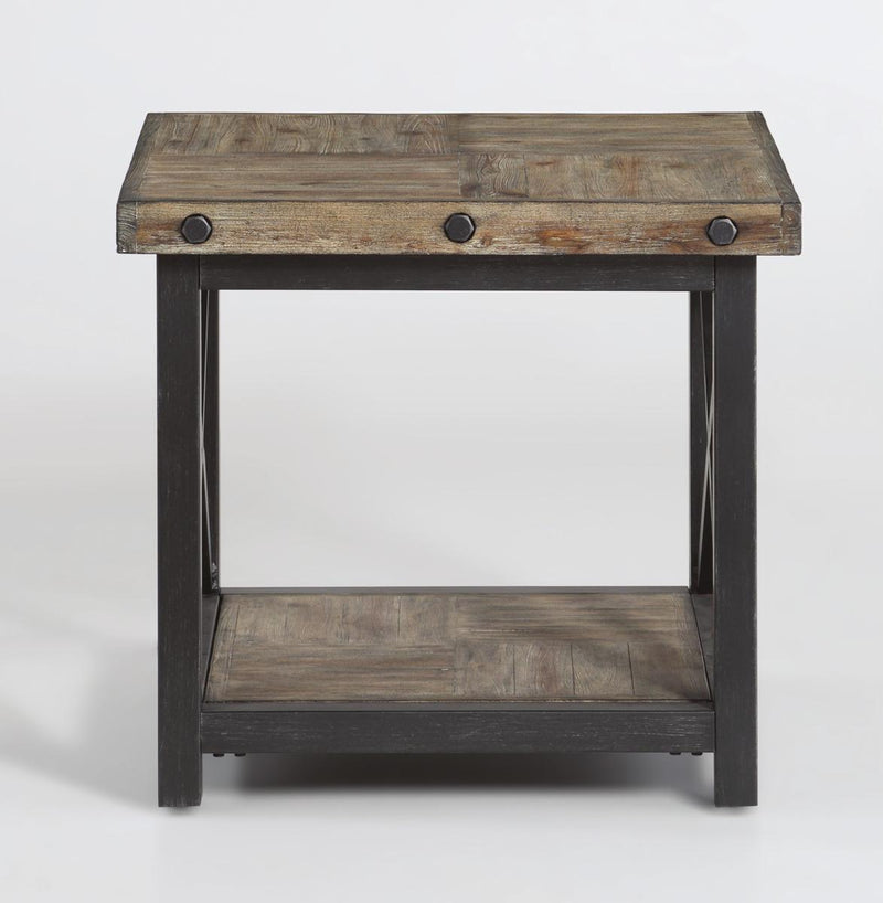 Flexsteel Carpenter Lamp Table in Rustic Gray - Furniture City (CA)l