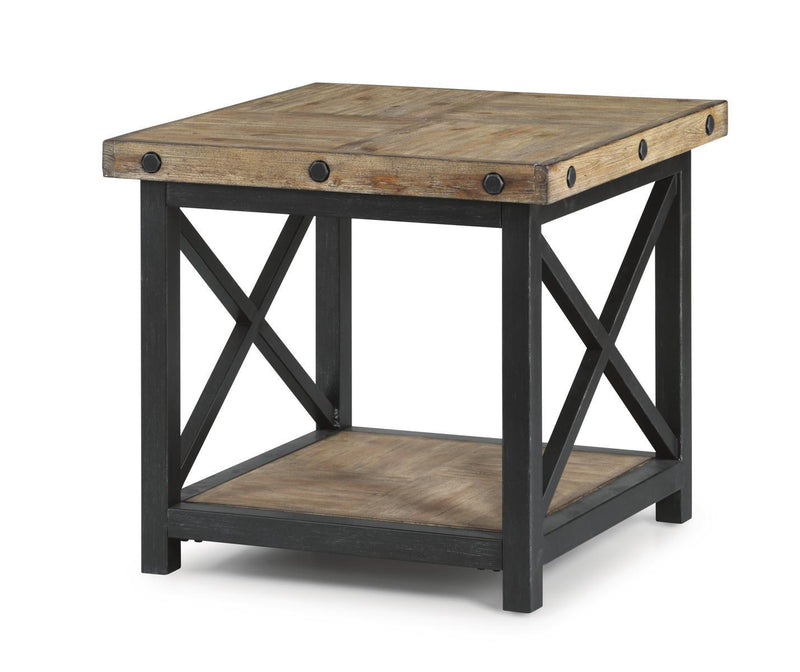 Flexsteel Carpenter Lamp Table in Rustic Gray - Furniture City (CA)l