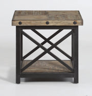 Flexsteel Carpenter Lamp Table in Rustic Gray - Furniture City (CA)l