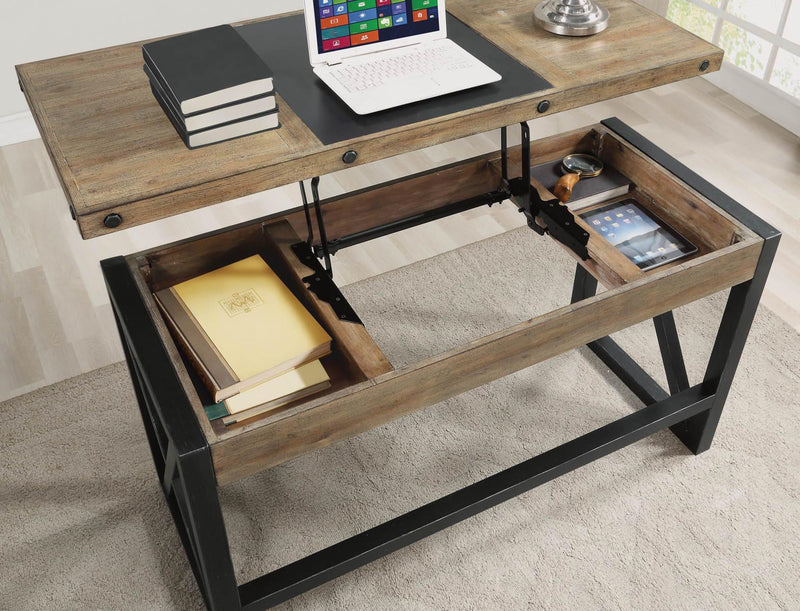 Flexsteel Carpenter Lift-Top Writing Desk in Rustic Gray - Furniture City (CA)l