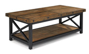 Flexsteel Carpenter Rectangular Coffee Table in Rustic Brown - Furniture City (CA)l