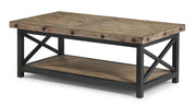 Flexsteel Carpenter Rectangular Coffee Table in Rustic Gray - Furniture City (CA)l