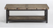 Flexsteel Carpenter Rectangular Coffee Table in Rustic Gray - Furniture City (CA)l