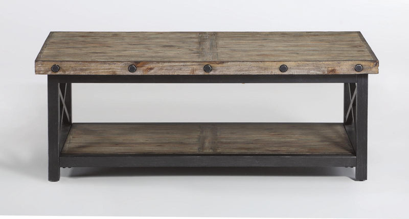 Flexsteel Carpenter Rectangular Coffee Table in Rustic Gray - Furniture City (CA)l