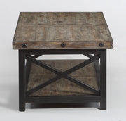 Flexsteel Carpenter Rectangular Coffee Table in Rustic Gray - Furniture City (CA)l