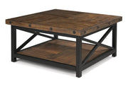 Flexsteel Carpenter Square Cocktail Table in Rustic Brown - Furniture City (CA)l