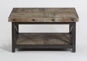 Flexsteel Carpenter Square Cocktail Table in Rustic Gray - Furniture City (CA)l