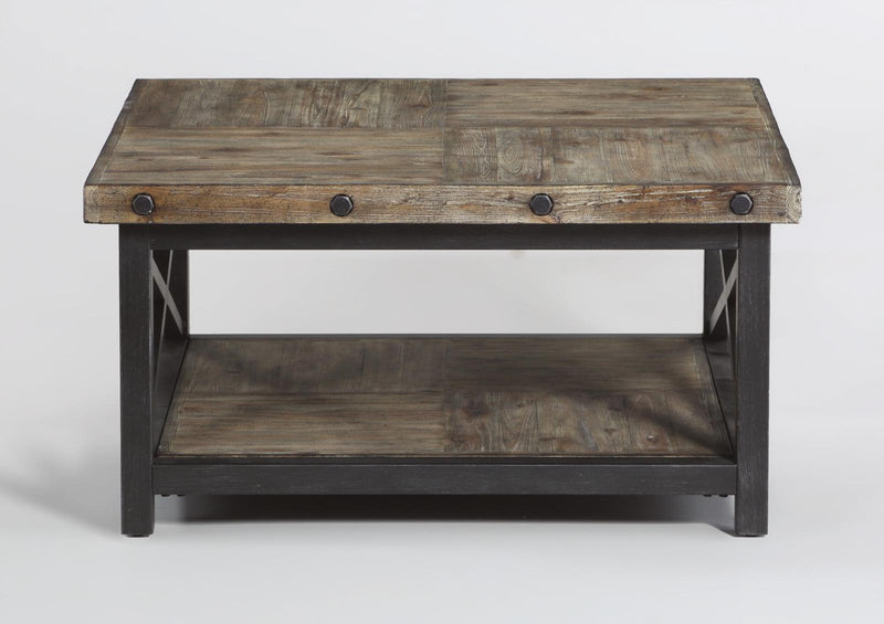 Flexsteel Carpenter Square Cocktail Table in Rustic Gray - Furniture City (CA)l