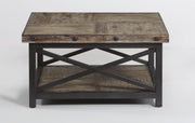 Flexsteel Carpenter Square Cocktail Table in Rustic Gray - Furniture City (CA)l