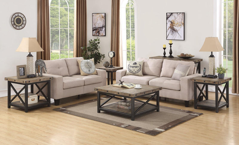 Flexsteel Carpenter Square Cocktail Table in Rustic Gray - Furniture City (CA)l