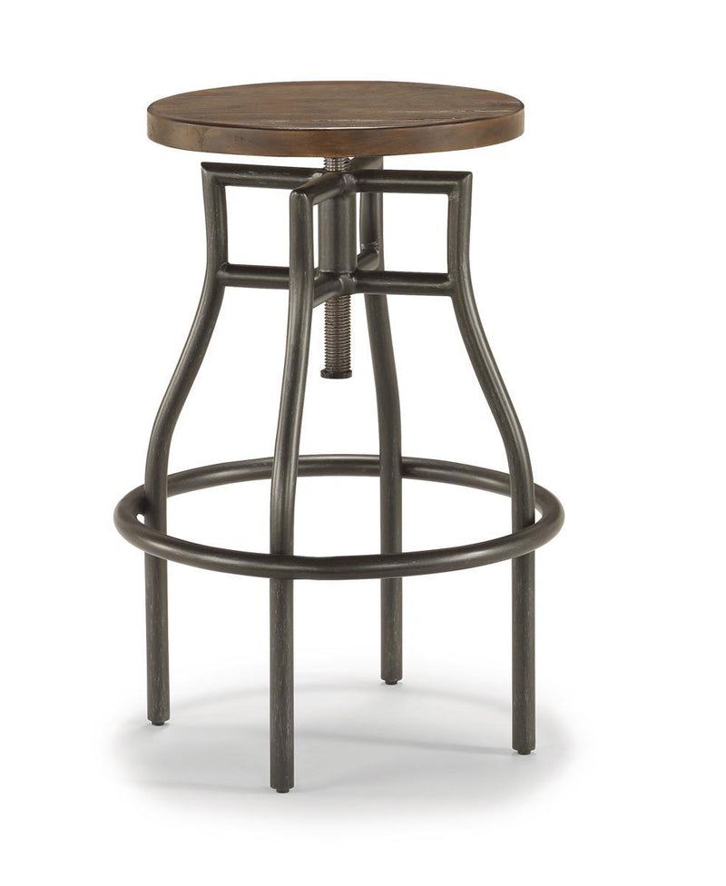 Flexsteel Carpenter Stool in Rustic Brown - Furniture City (CA)l