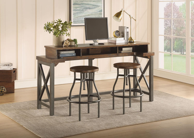 Flexsteel Carpenter Stool in Rustic Brown - Furniture City (CA)l