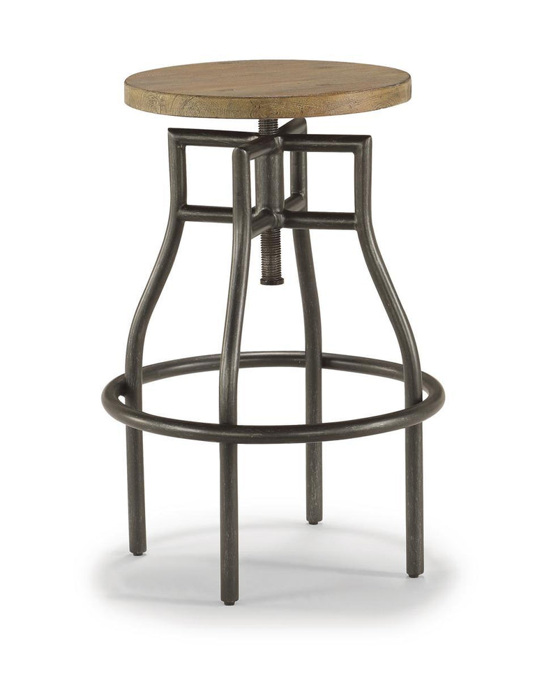 Flexsteel Carpenter Stool in Rustic Gray - Furniture City (CA)l