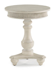 Flexsteel Harmony Round Chairside Table in White - Furniture City (CA)l