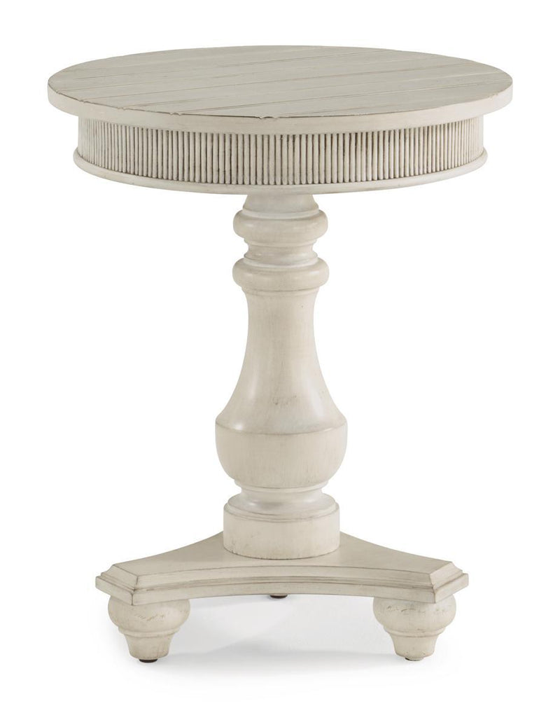 Flexsteel Harmony Round Chairside Table in White - Furniture City (CA)l