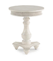 Flexsteel Harmony Round Chairside Table in White - Furniture City (CA)l