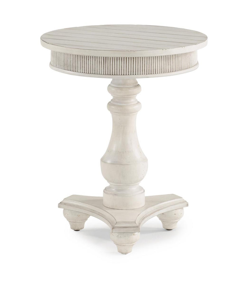 Flexsteel Harmony Round Chairside Table in White - Furniture City (CA)l