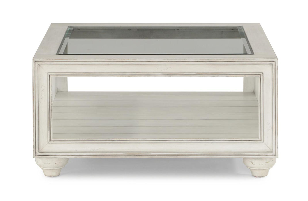 Flexsteel Harmony Square Cocktail Table with Casters in White