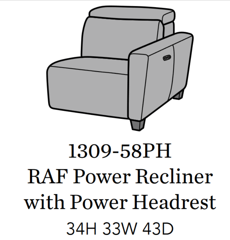 Flexsteel Latitudes Astra Leather RAF Power Recliner w/Power Headrest - Furniture City (CA)l