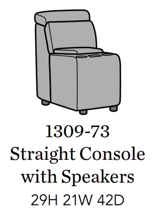 Flexsteel Latitudes Astra Leather Straight Console with Speakers