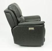 Flexsteel Latitudes Cade Leather Power Recliner w/Power Headrest in Black - Furniture City (CA)l