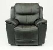 Flexsteel Latitudes Cade Leather Power Recliner w/Power Headrest in Black - Furniture City (CA)l
