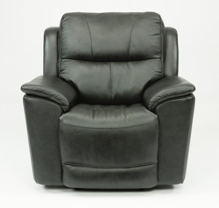 Flexsteel Latitudes Cade Leather Power Recliner w/Power Headrest in Black image