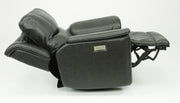 Flexsteel Latitudes Cade Leather Power Recliner w/Power Headrest in Black - Furniture City (CA)l