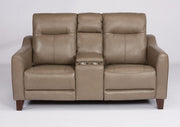 Flexsteel Latitudes Forte Leather Power Reclining Loveseat w/Console & Power Headrests - Furniture City (CA)l