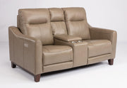 Flexsteel Latitudes Forte Leather Power Reclining Loveseat w/Console & Power Headrests - Furniture City (CA)l