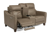 Flexsteel Latitudes Forte Leather Power Reclining Loveseat w/Console & Power Headrests - Furniture City (CA)l