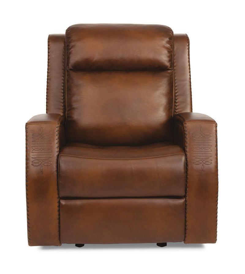 Flexsteel Latitudes Mustang Leather Power Gliding Recliner w/Power Headrests - Furniture City (CA)l