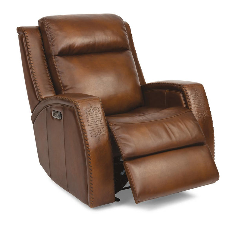 Flexsteel Latitudes Mustang Leather Power Gliding Recliner w/Power Headrests - Furniture City (CA)l