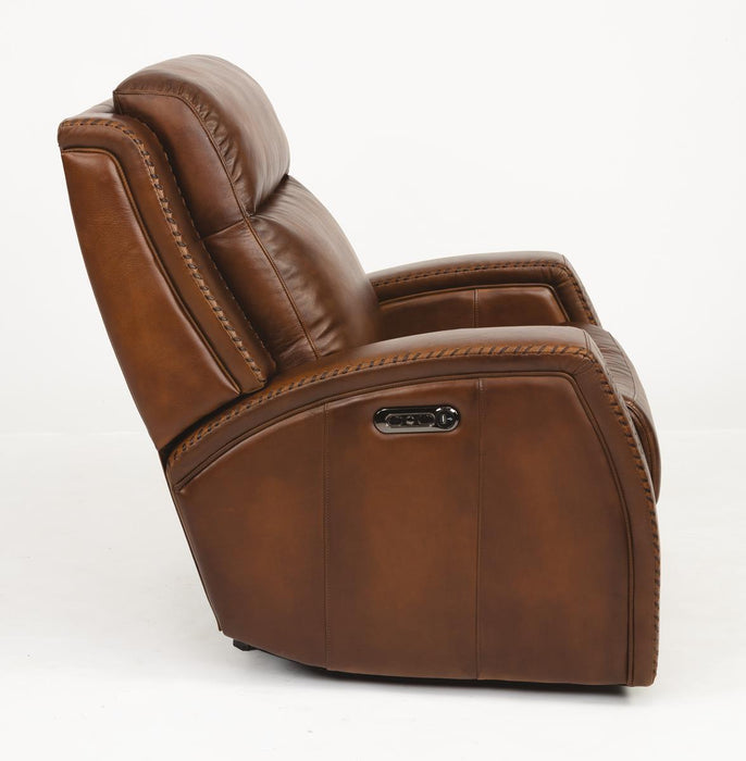 Flexsteel Latitudes Mustang Leather Power Gliding Recliner w/Power Headrests