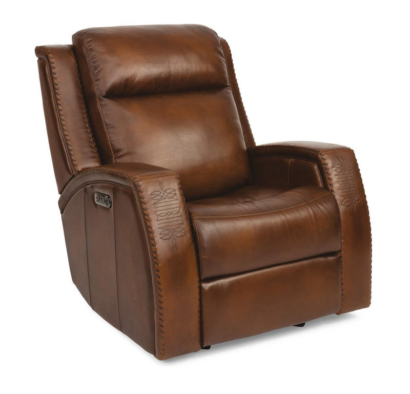 Flexsteel Latitudes Mustang Leather Power Gliding Recliner w/Power Headrests - Furniture City (CA)l