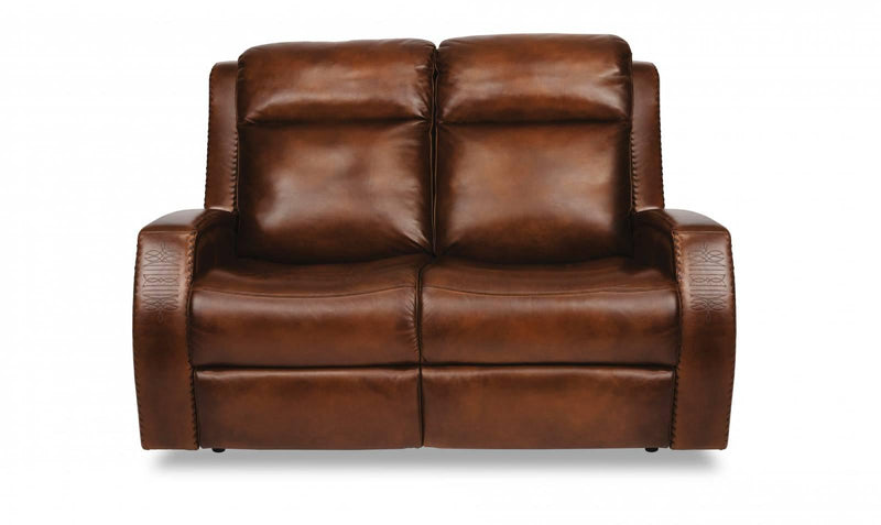 Flexsteel Latitudes Mustang Leather Power Reclining Loveseat with Power Headrests - Furniture City (CA)l